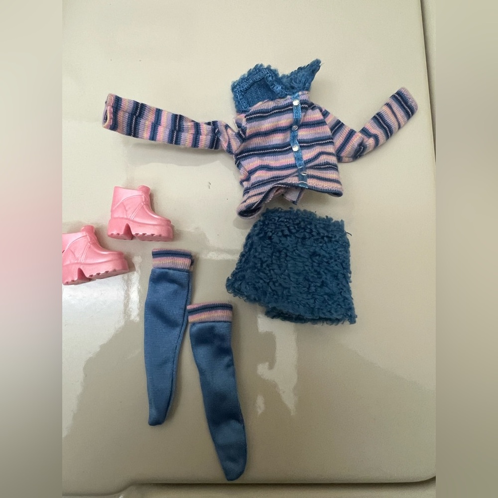 Teen Skipper 4 pc Outfit Shirt, Skirt, Knee Socks and Pink Shoes EUC